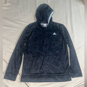 Boys size XL 18/20 lightweight Adidas black &gray hoodie
